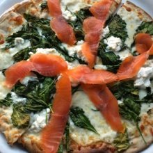 Gluten-free lox pizza from Spris Pizza